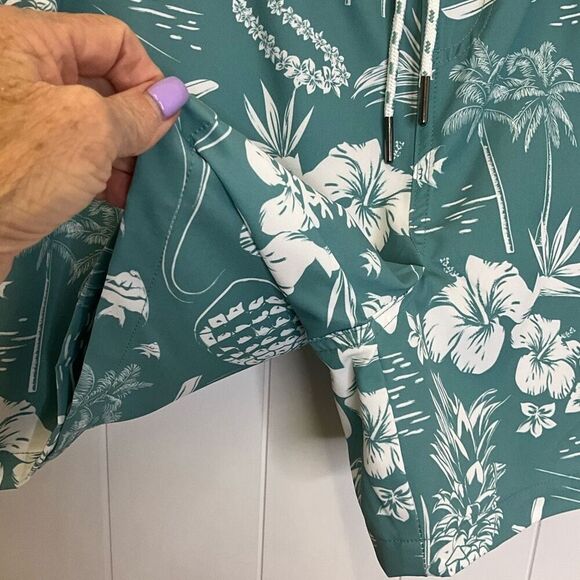 Brand New Goodfellow Men's Size 2XL XXL 5" Inseam Hawaiian Swim Trunks Shorts - Picture 3 of 13